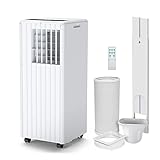 Acekool Mobile Klimagerät 7000 BTUs, 3-in-1 Klimaanlage, Luftentfeuchter 30L/Tag, 2-Stufen-Ventilator, Kühlen, Digitales Display, Fernbedienung, 24-Stunden-Timer - Ideal für Wohnungen, Zimmer