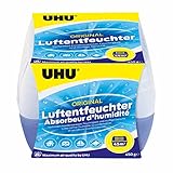 UHU 110923 Luftentfeuchter Airmax, Verhindert Feuchtigkeit und muffige Gerüche in Räumen bis zu 45 m³, 450 g